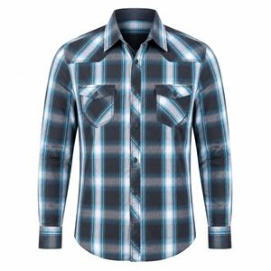Helix athletic fit western Long Sleeve Button Down shirt mens XXL workwear blue